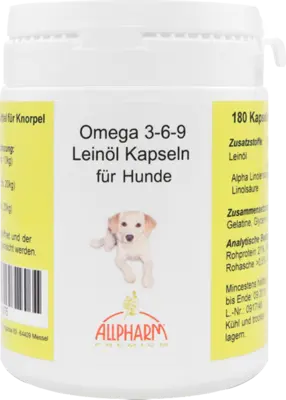 OMEGA-3-6-9 Leinöl Kapseln f.Hunde (180 Stk) - medikamente-per-klick.de