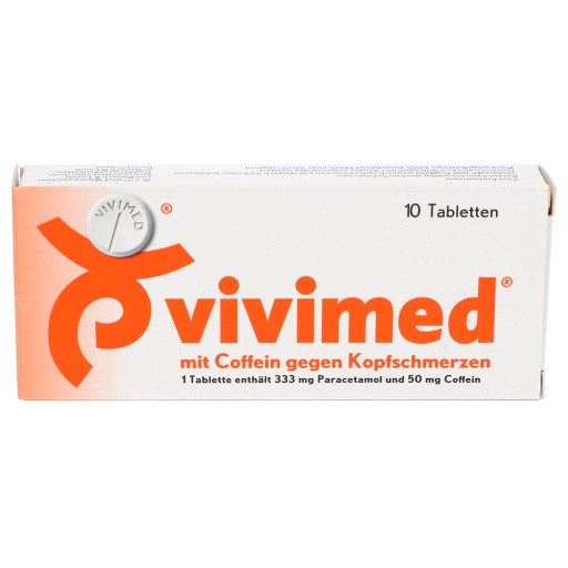 Vivimed mit Coffein gegen Kopfschmerzen, Schmerztabletten (10 Stk) -  medikamente-per-klick.de