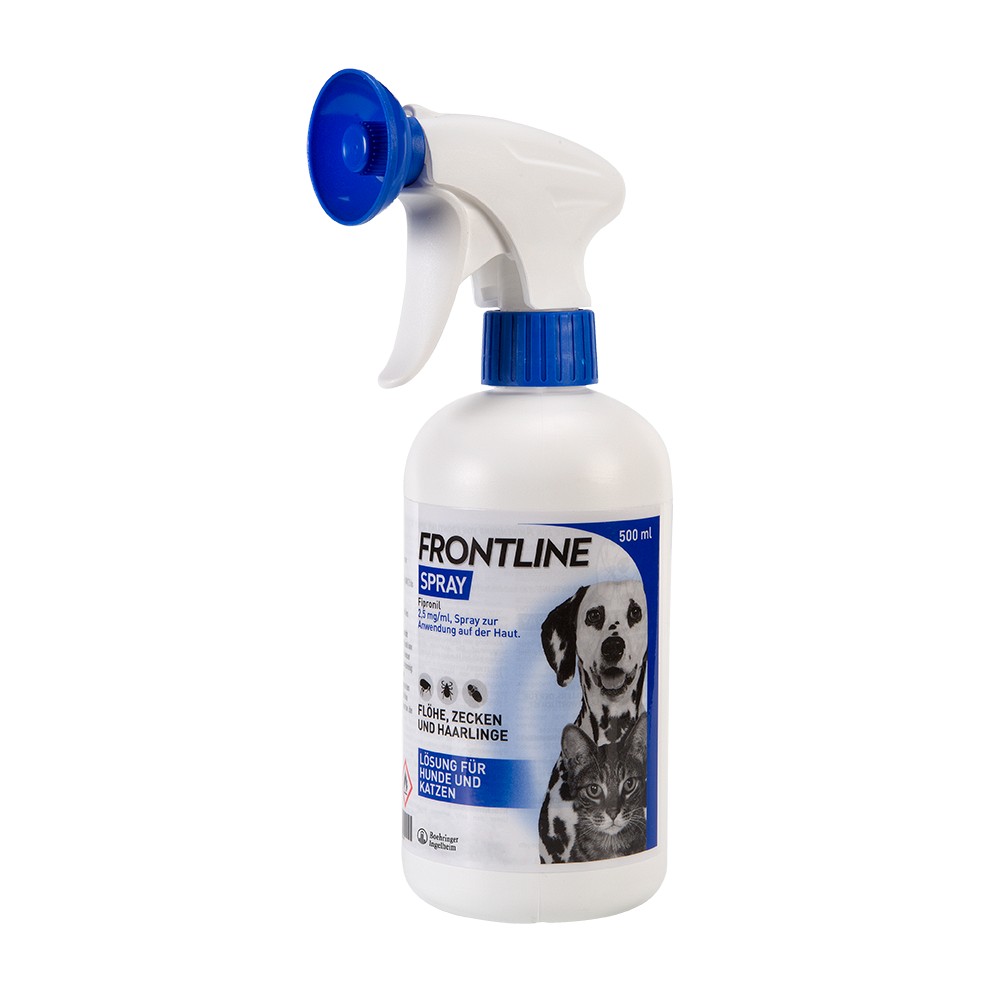 Frontline Spray gegen Zecken und Flöhe bei Hund und Katze (500 ml) -  medikamente-per-klick.de