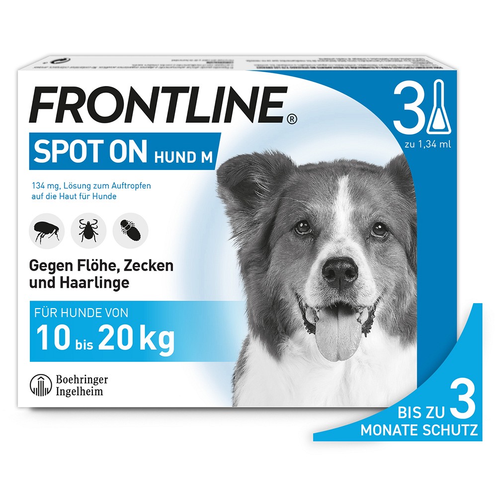 Frontline Spot On gegen Zecke und Floh bei Hunden 3St 20 kg (3 Stk) -  medikamente-per-klick.de