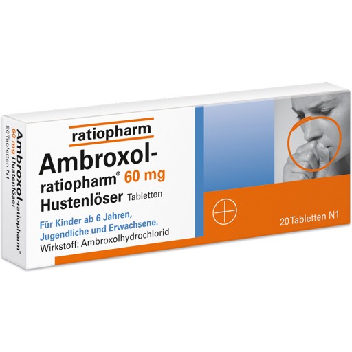 AMBROXOL-ratiopharm 60 mg Hustenlöser Tabletten (20 Stk) -  medikamente-per-klick.de
