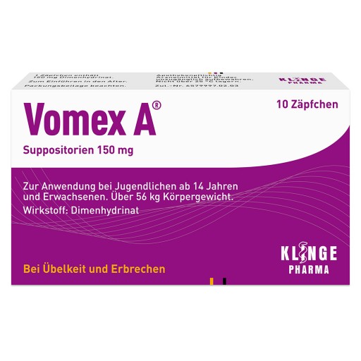Vomex A® Suppositorien 150 mg (10 St) - medikamente-per-klick.de