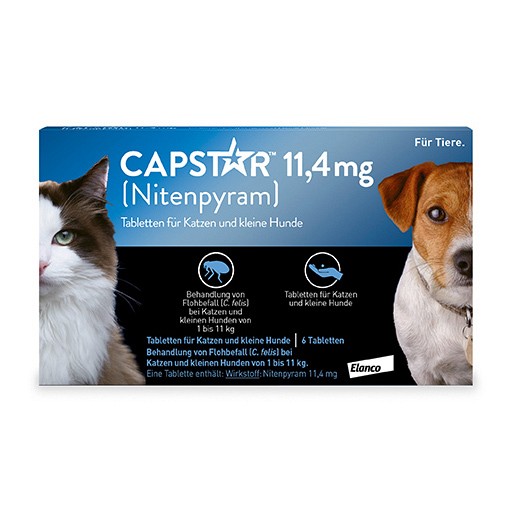 CAPSTAR 11,4 mg Tabletten f.Katzen/kleine Hunde (6 Stk) -  medikamente-per-klick.de