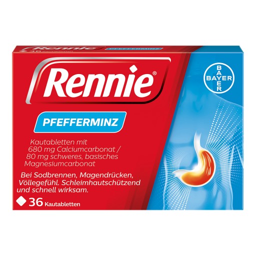 Rennie® Pfefferminz gegen Sodbrennen 36 Kautabletten (36 Stk) - medikamente -per-klick.de