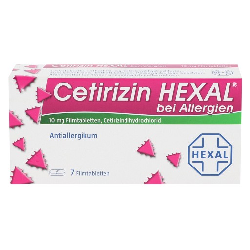 CETIRIZIN HEXAL Filmtabletten bei Allergien (7 Stk) -  medikamente-per-klick.de