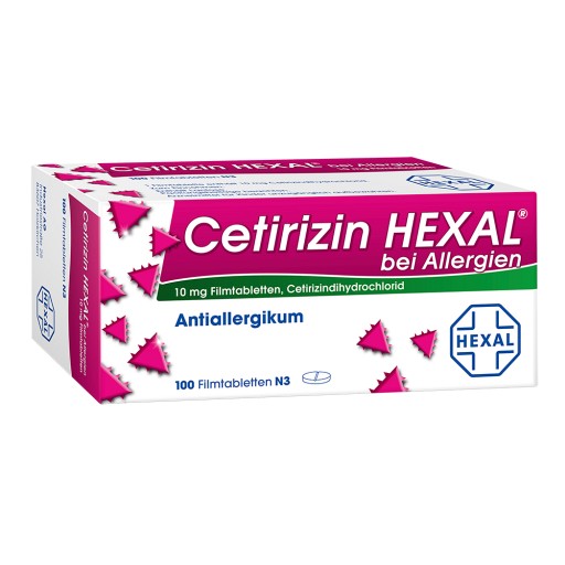 CETIRIZIN HEXAL Filmtabletten bei Allergien (100 Stk) - medikamente -per-klick.de