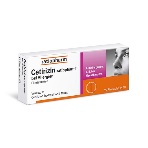 CETIRIZIN-ratiopharm bei Allergien 10 mg Filmtabl. (20 Stk) -  medikamente-per-klick.de