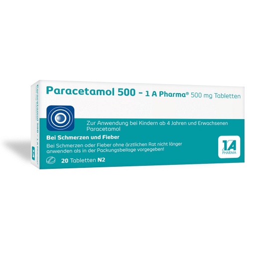 PARACETAMOL 500-1A Pharma Tabletten (20 Stk) - medikamente-per-klick.de