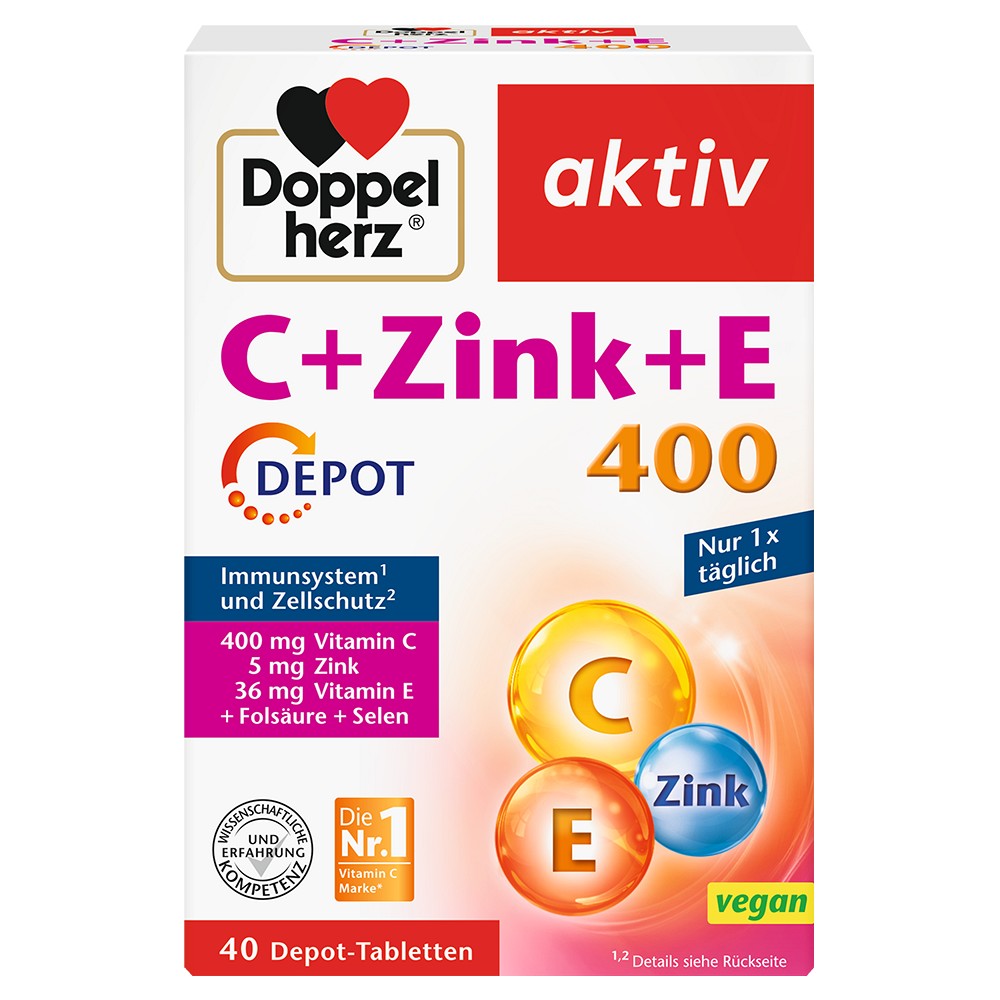 DOPPELHERZ C+Zink+E Depot Tabletten (40 Stk) - medikamente-per-klick.de