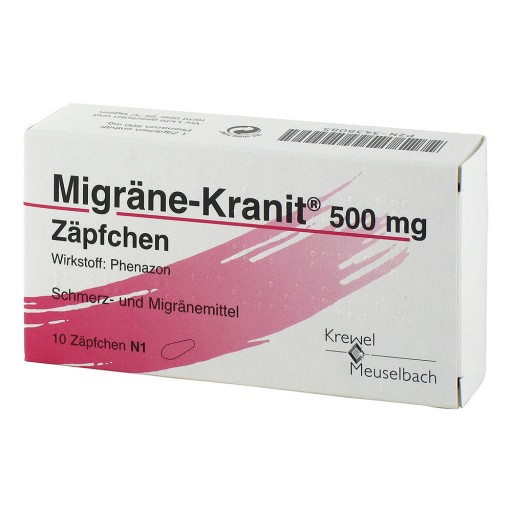 MIGRÄNE KRANIT 500 mg Zäpfchen (10 Stk) - medikamente-per-klick.de
