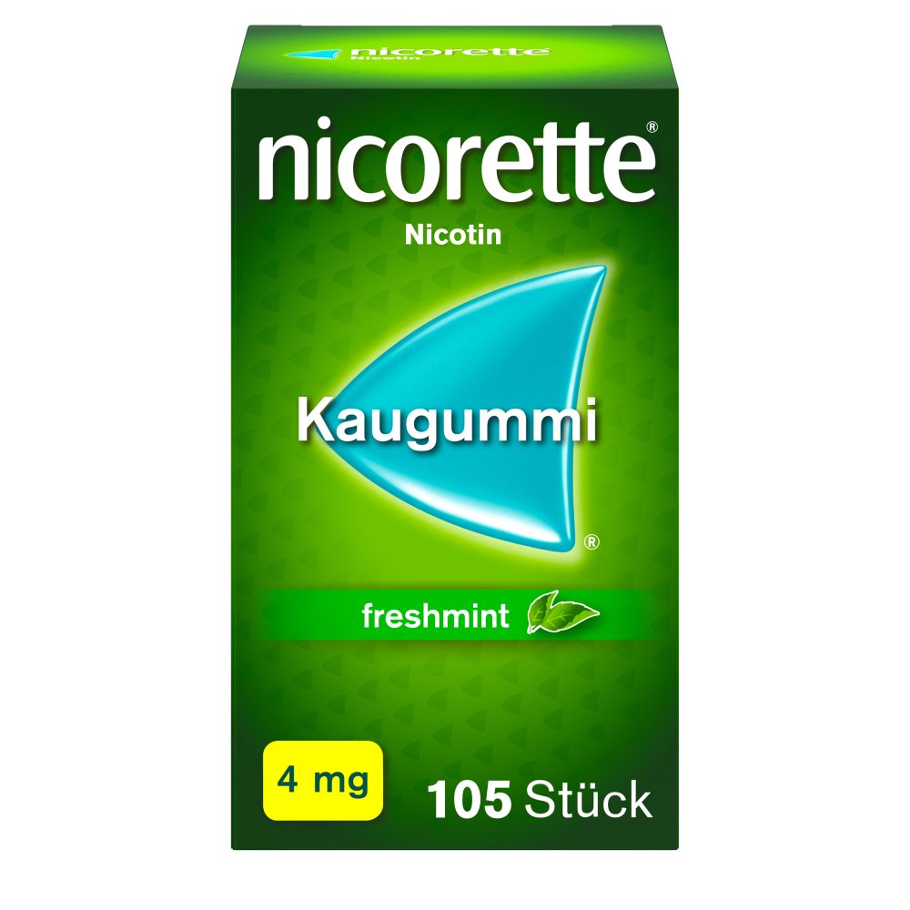 nicorette® Kaugummi freshmint, 4 mg Nikotin (105 Stk) -  medikamente-per-klick.de