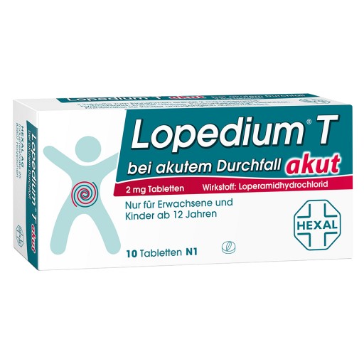 LOPEDIUM T akut bei akutem Durchfall Tabletten (10 Stk) -  medikamente-per-klick.de