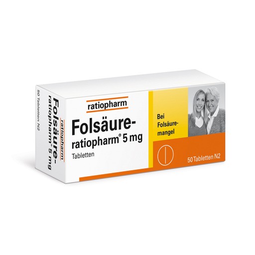 FOLSÄURE-RATIOPHARM 5 mg Tabletten (50 Stk) - medikamente-per-klick.de