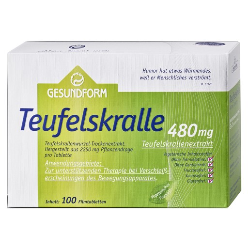 GESUNDFORM Teufelskralle 480 mg Filmtabletten (100 Stk) -  medikamente-per-klick.de