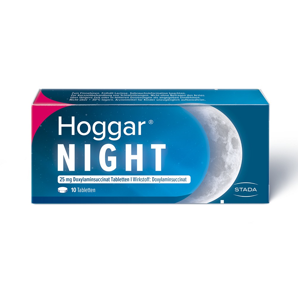 Hoggar® Night 25 mg Doxylamin Schlaftabletten (10 Stk) - medikamente -per-klick.de