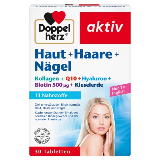 DOPPELHERZ Haut+Haare+Nägel Tabletten (30 Stk) - medikamente-per-klick.de