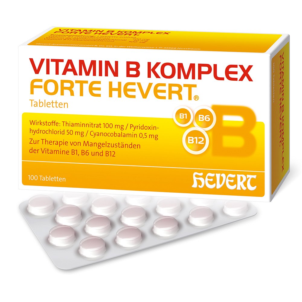 VITAMIN B KOMPLEX forte Hevert Tabletten (100 Stk) -  medikamente-per-klick.de