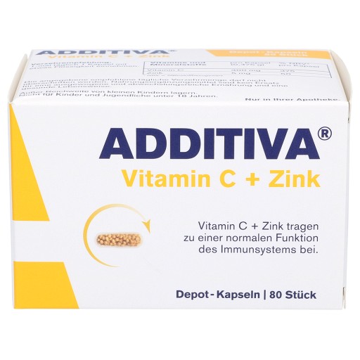 ADDITIVA Vitamin C+Zink Depotkaps.Aktionspackung (80 Stk) -  medikamente-per-klick.de