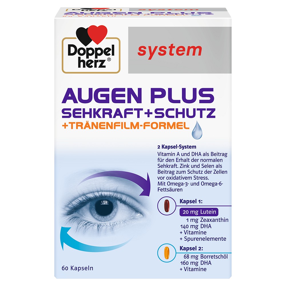 DOPPELHERZ Augen plus Sehkraft + Schutzsystem Kapseln (60 Stk) -  medikamente-per-klick.de