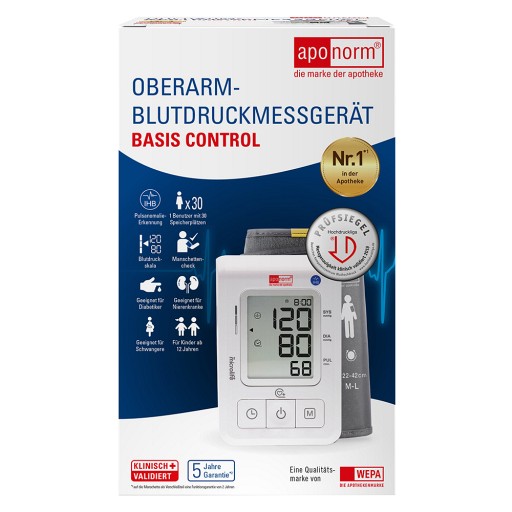 APONORM Blutdruckmessgerät Basis Control Oberarm (1 Stk) -  medikamente-per-klick.de