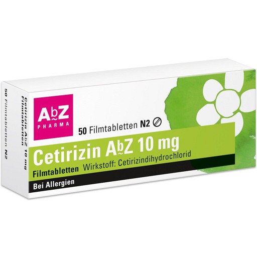 CETIRIZIN AbZ 10 mg Filmtabletten (50 Stk) - medikamente-per-klick.de