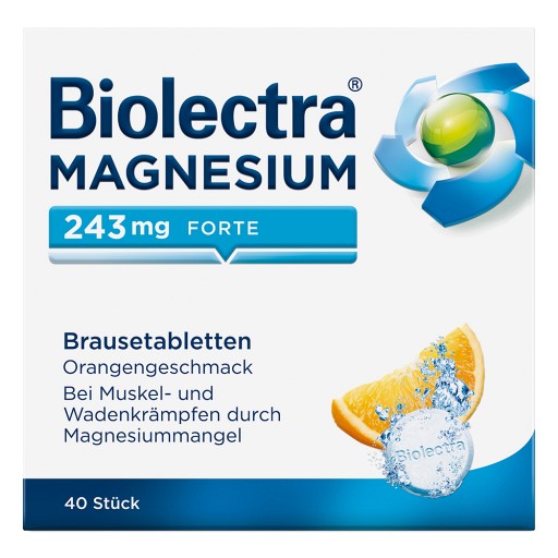 BIOLECTRA Magnesium 243 mg forte Orange Brausetab. (40 Stk) -  medikamente-per-klick.de