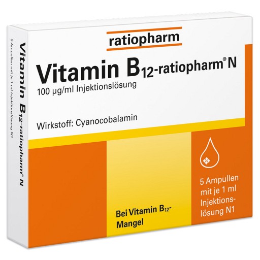 VITAMIN B12-RATIOPHARM N 100 µg/ml Inj.-Lsg.Amp. (5X1 ml) -  medikamente-per-klick.de