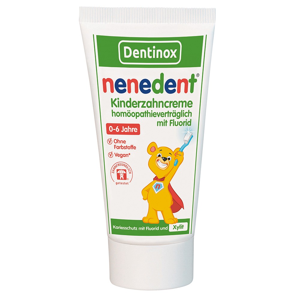 nenedent® Kinderzahncreme mit Fluorid und Xylit, homöopathieverträglich -  medikamente-per-klick.de