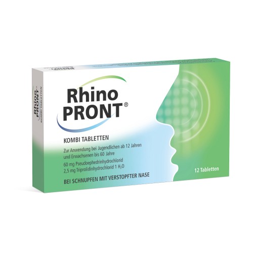 Rhinopront® Kombi Tabletten helfen bei Schnupfen bzw. Rhinitis  mitverstopfter Nase • rezeptfrei bestellen auf medikamente-per-klick.de