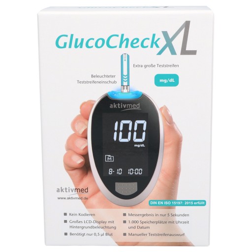 GLUCOCHECK XL Blutzuckermessgerät Set mg/dl (1 Stk) -  medikamente-per-klick.de