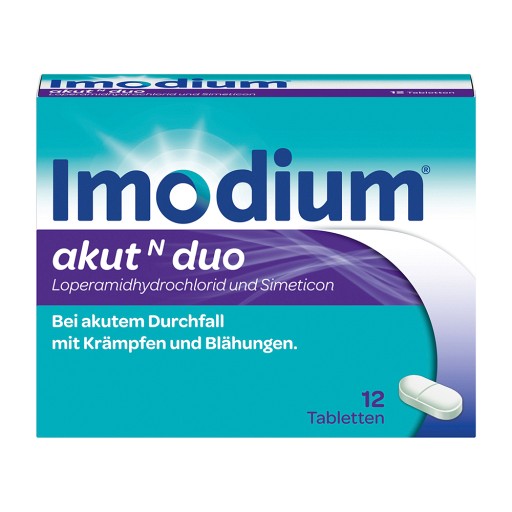 IMODIUM® akut N Duo bei akutem Durchfall mit Blähungen (12 St) -  medikamente-per-klick.de