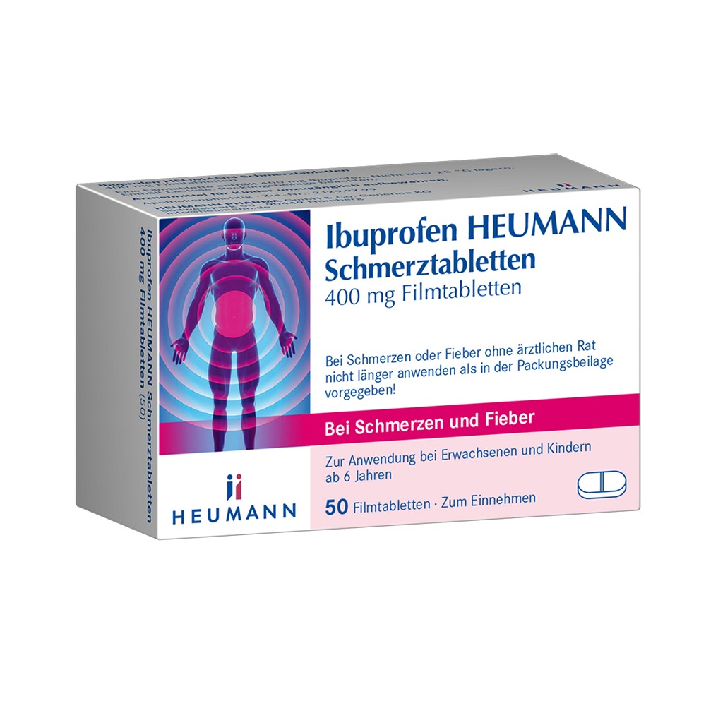 IBUPROFEN Heumann Schmerztabletten 400 mg (50 St) - medikamente-per-klick.de