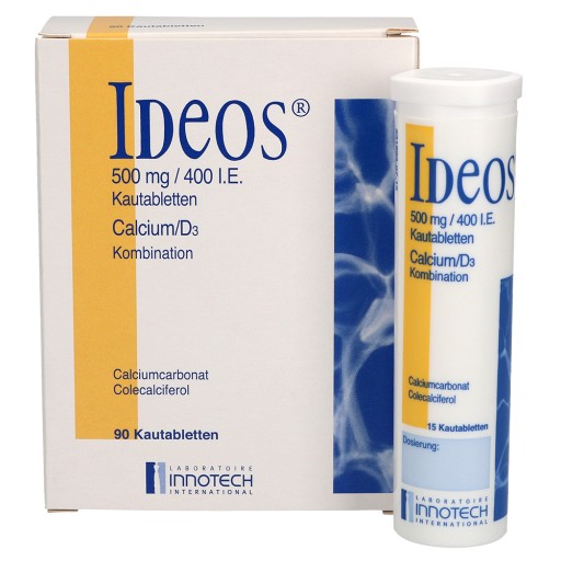 IDEOS 500 mg/400 I.E. Kautabletten (90 Stk) - medikamente-per-klick.de