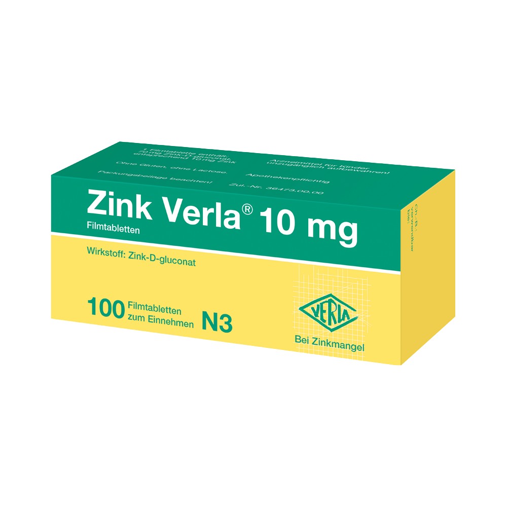 ZINK VERLA 10 mg Filmtabletten (100 Stk) - medikamente-per-klick.de