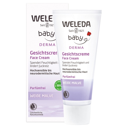 Weleda Baby Gesichtscreme Weiße Malve - hochsensible Haut (50 ml) -  medikamente-per-klick.de