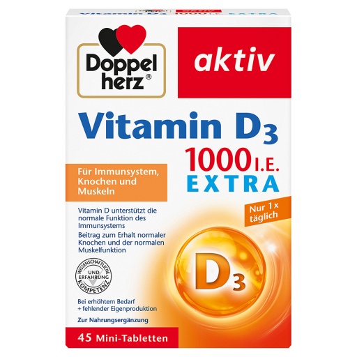 DOPPELHERZ Vitamin D3 1000 I.E. EXTRA Tabletten (45 Stk) -  medikamente-per-klick.de