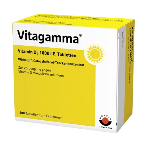 VITAGAMMA Vitamin D3 1.000 I.E. Tabletten (200 Stk) -  medikamente-per-klick.de