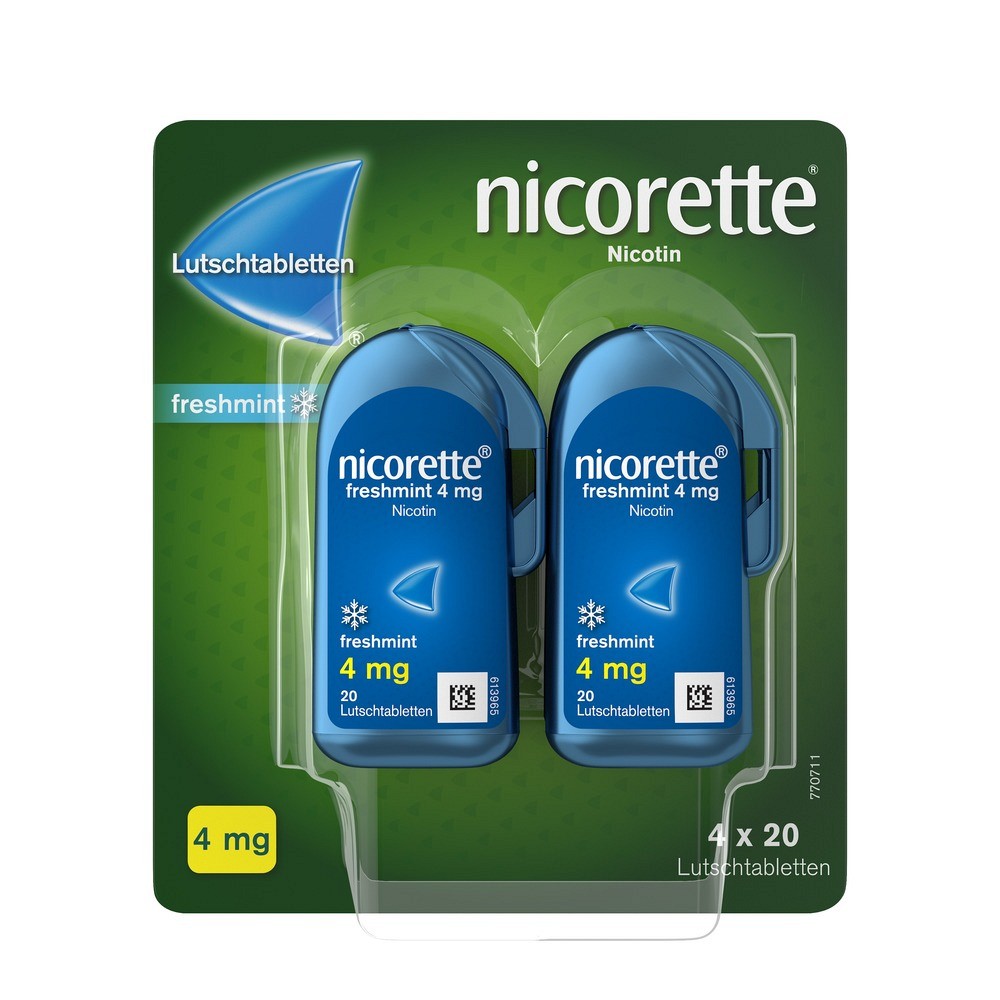 nicorette® Lutschtablette, 4 mg Nikotin (80 Stk) - medikamente-per-klick.de