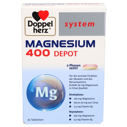 DOPPELHERZ Magnesium 400 Depot system Tabletten (30 Stk) -  medikamente-per-klick.de