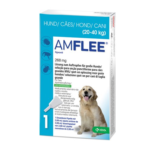 AMFLEE 268 mg Spot-on Lsg.f.große Hunde 20-40kg (3 Stk) -  medikamente-per-klick.de