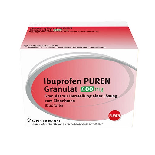 IBUPROFEN PUREN Granulat 400 mg z.Her.e.Lsg.z.Ein. (50 Stk) -  medikamente-per-klick.de