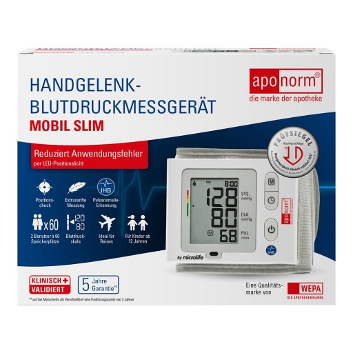 APONORM Blutdruckmessgerät Mobil Slim Handgelenk (1 Stk) -  medikamente-per-klick.de