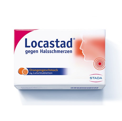 LOCASTAD gegen Halsschmerzen Orange Lutschtabl. (24 Stk) -  medikamente-per-klick.de