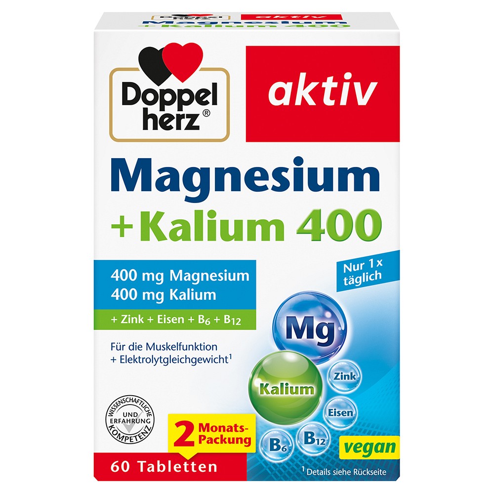 DOPPELHERZ Magnesium+Kalium Tabletten (60 Stk) - medikamente-per-klick.de
