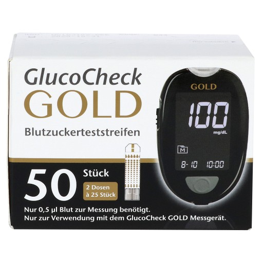GLUCOCHECK GOLD Blutzuckerteststreifen (50 Stk) - medikamente-per-klick.de