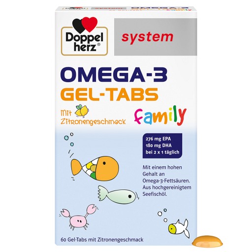 DOPPELHERZ Omega-3 Gel-Tabs family system (60 Stk) -  medikamente-per-klick.de