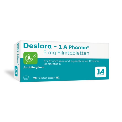 DESLORA-1A Pharma 5 mg Filmtabletten (20 Stk) - medikamente-per-klick.de