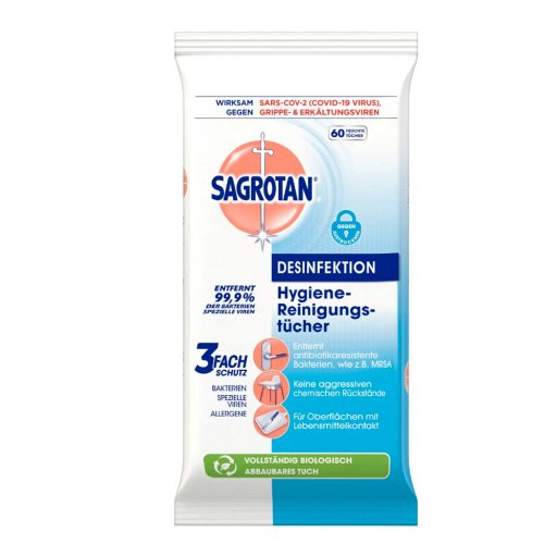SAGROTAN Hygiene-Reinigungstücher (60 Stk) - medikamente-per-klick.de