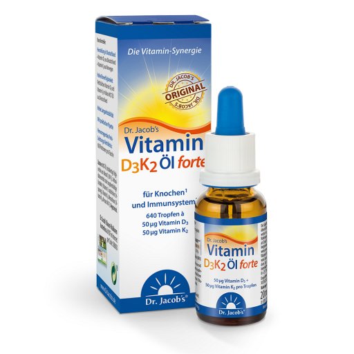 Dr. Jacob's Vitamin D3K2 Öl forte 2000 IE D3+K2 hochdosiert (20 ml) -  medikamente-per-klick.de