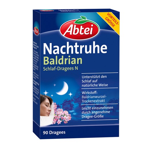 ABTEI Nachtruhe Baldrian Schlaf-Dragees N (90 Stk) -  medikamente-per-klick.de